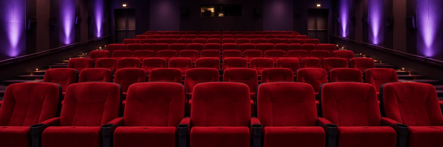 Red velvet seats in an independent cinema